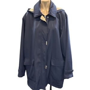 Sequence Navy Hooded Trench Jacket